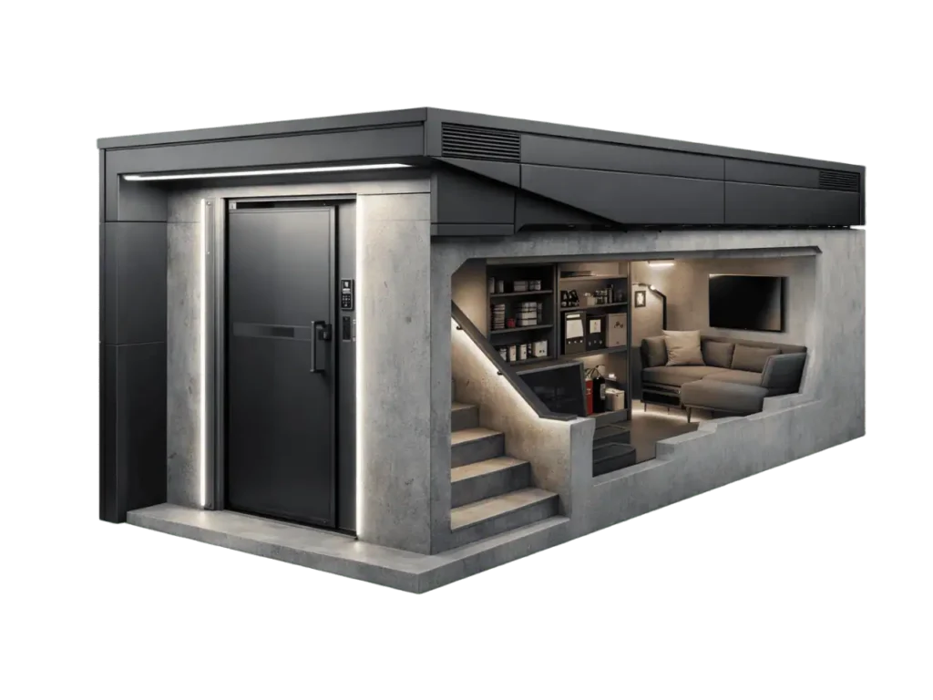 modern underground bunker retreat space